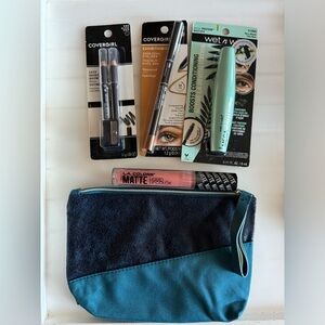 Eyes & Lips Makeup Bundle Bag Covergirl, Wet n Wild, LA Colors
